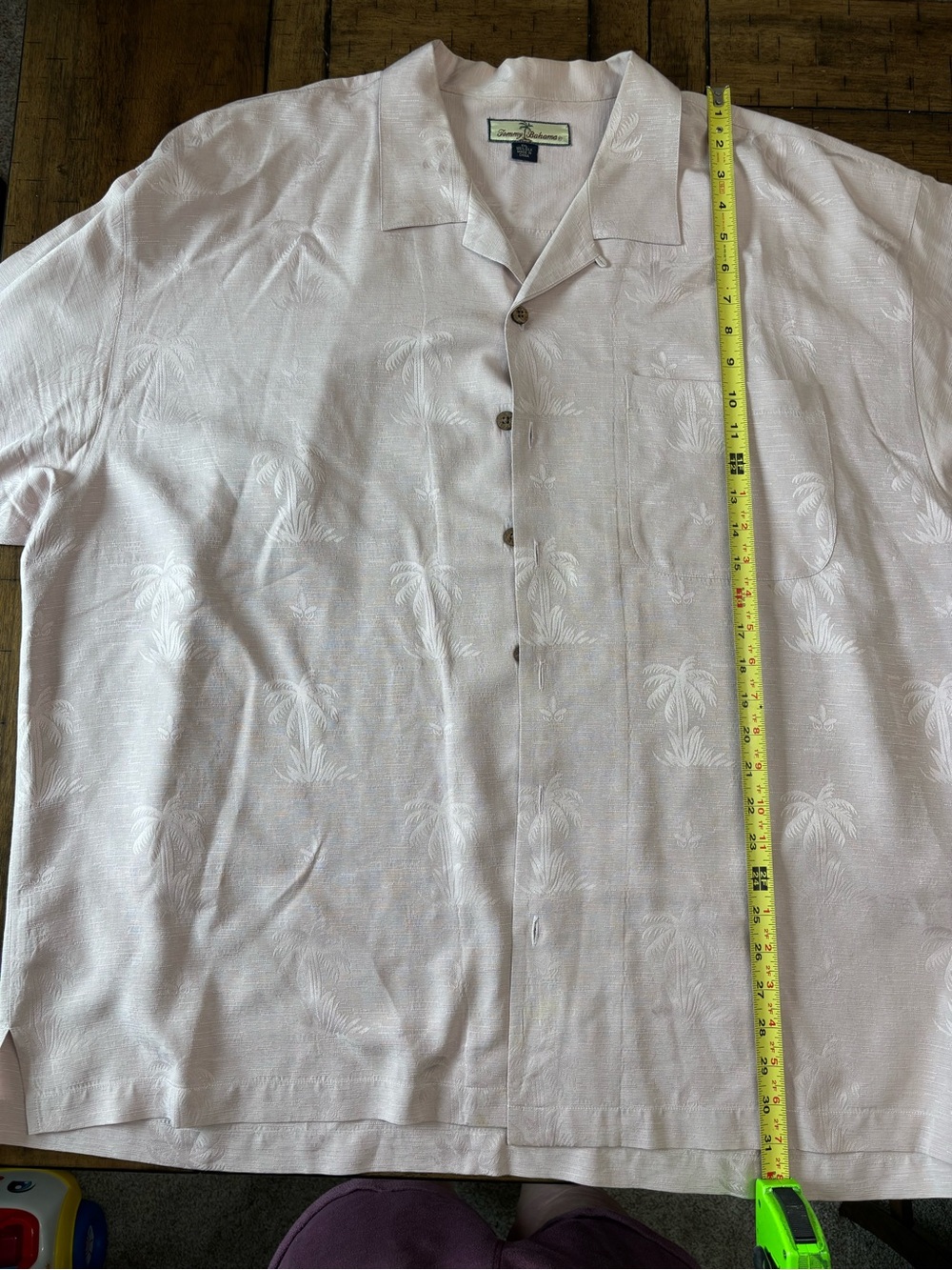 Tommy Bahama Pale Pink Palm Silk Jacquard Camp Shirt